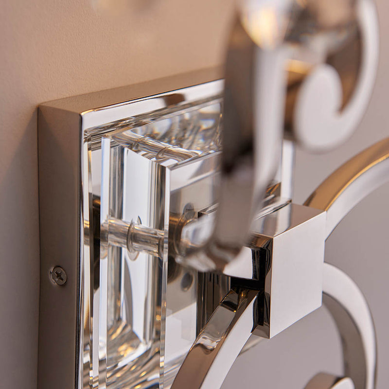 Oksana 2 Light Wall Light in Polished Nickel