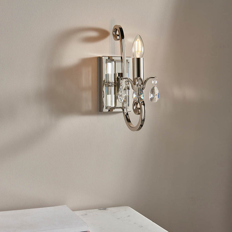 Oksana 1 Light Wall Light in Polished Nickel