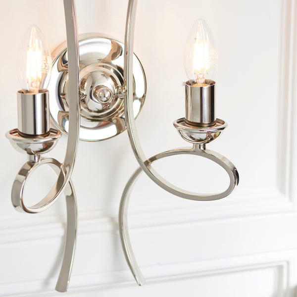 Penn 2 Light Wall Light in Polished Nickel