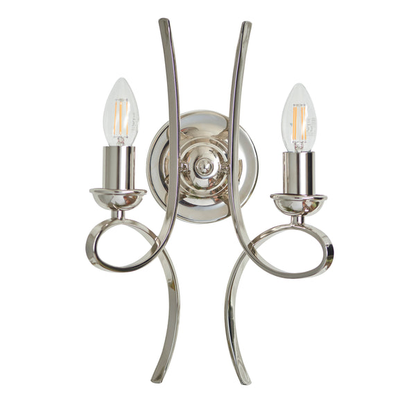 Penn 2 Light Wall Light in Polished Nickel