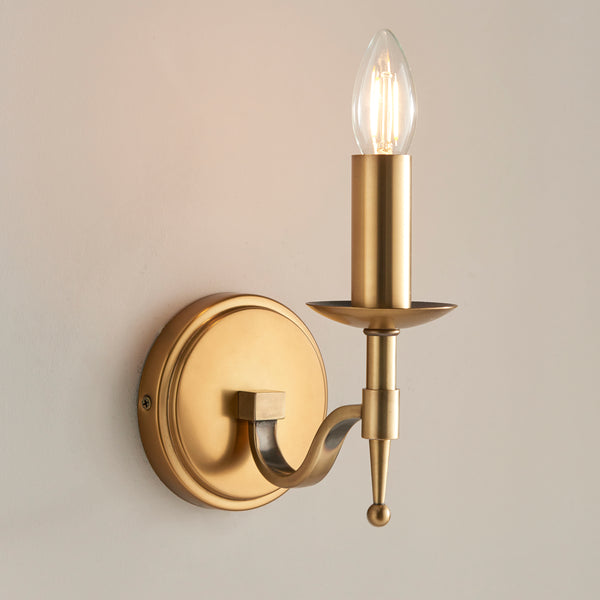 Interiors 1900 Stanford 1 Light Wall Light in Antique Brass