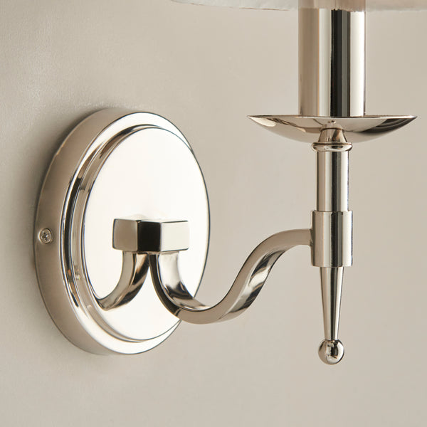 Stanford 1 Light Wall Light in Polished Nickel