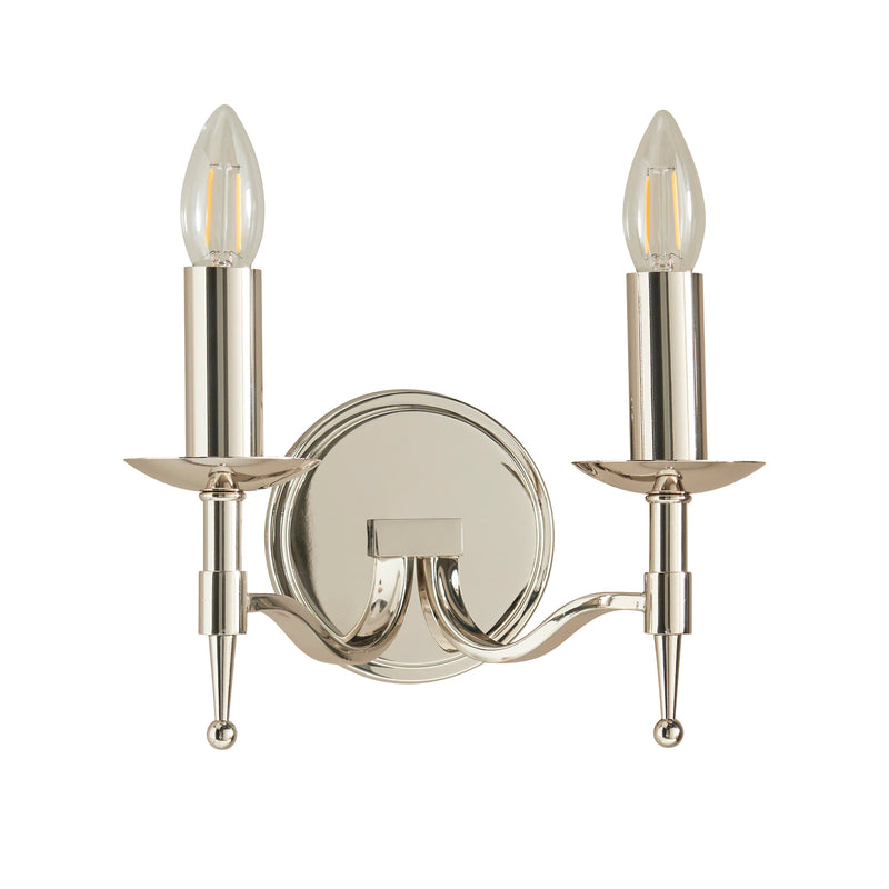 Stanford 2 Light Wall Light in Polished Nickel