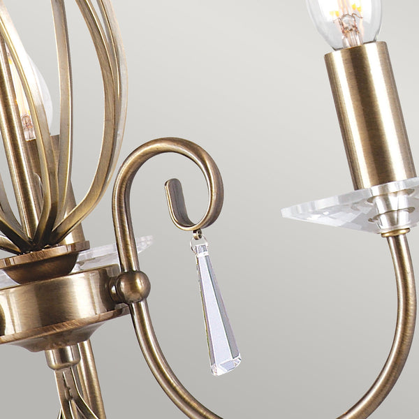 Elstead Aegean 3 Light Chandelier - Aged Brass