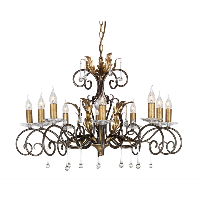 Elstead Amarilli 10 Light Chandelier - Bronze/Gold