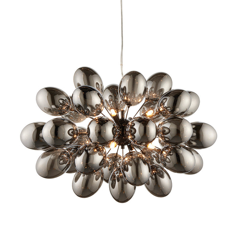 Endon Infinity 8 Light 80124 Chandelier With Dark Chrome Glass Shades