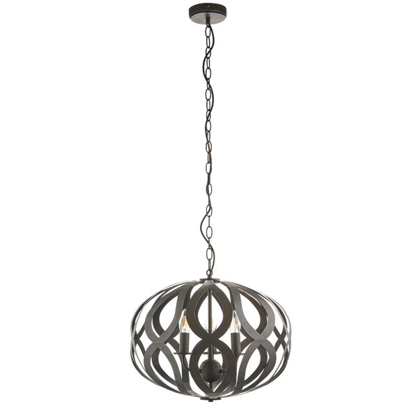 Endon Sirolo 81750 3 Light Antique Bronze Globe Chandelie