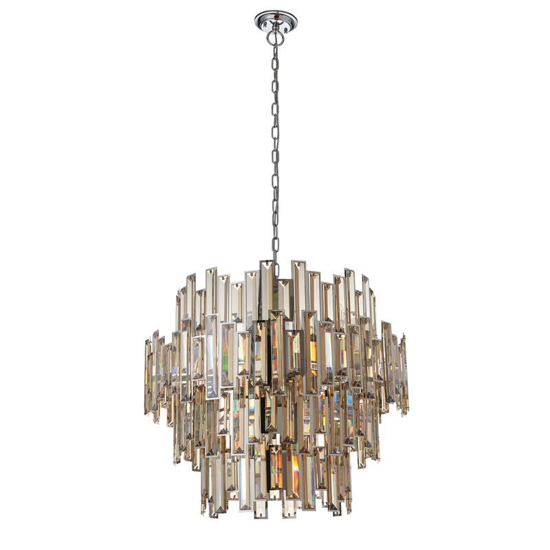 Endon Viviana 15 Light 72746 Pendant Chrome Effect Plate & Champagne Crystal