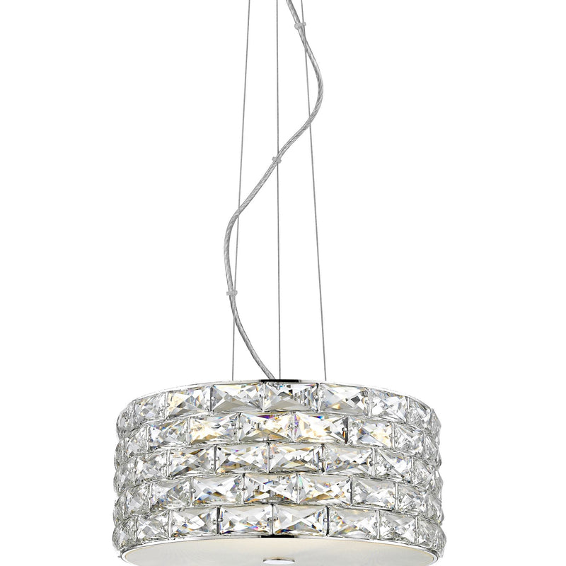 Impex Aruba 4lt Pendant Light chrome plated crystal glass