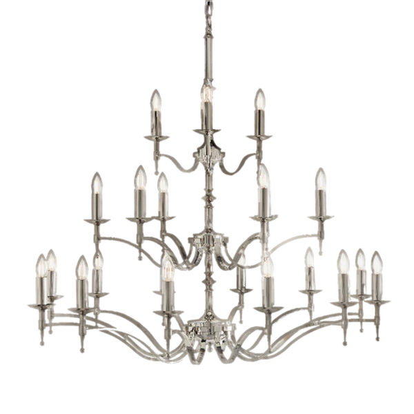 Interiors 1900 Stanford Nickel Plated 21 Light CA1P21N Candle Chandelier
